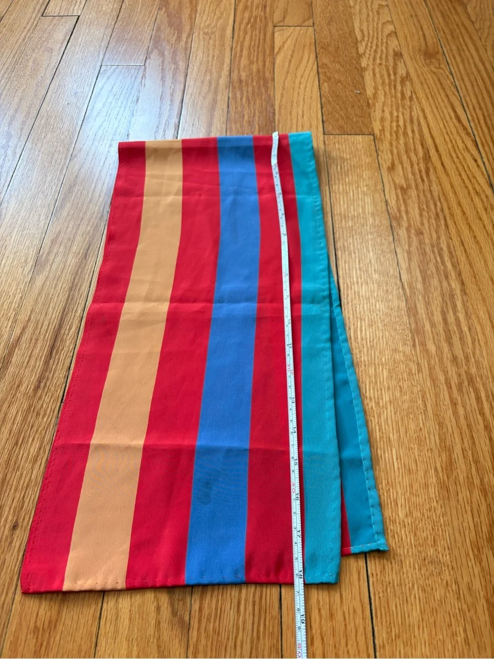 Vintage 70s Striped Multi-Color Lightweight Scarf - Red, Blue, Teal, Peach